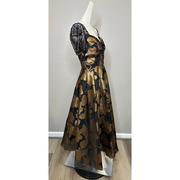 Theia Sonya Metallic Floral A-Line Dress US 2 $745 - Picture 15 of 16